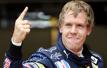 Sebastian Vettel le doigt levé
